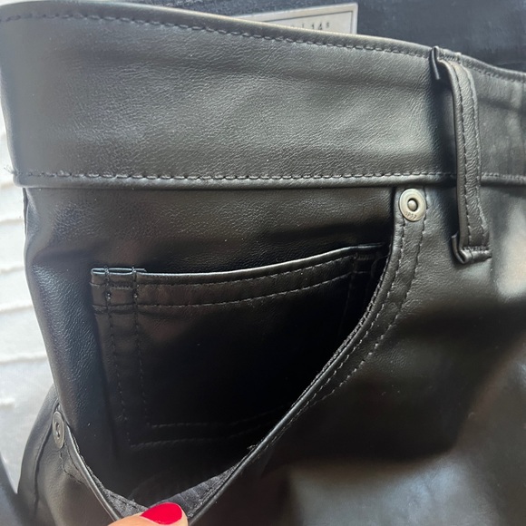 Gap High Rise Vegan Leather Cheeky Straight Pants - Picture 5 of 5